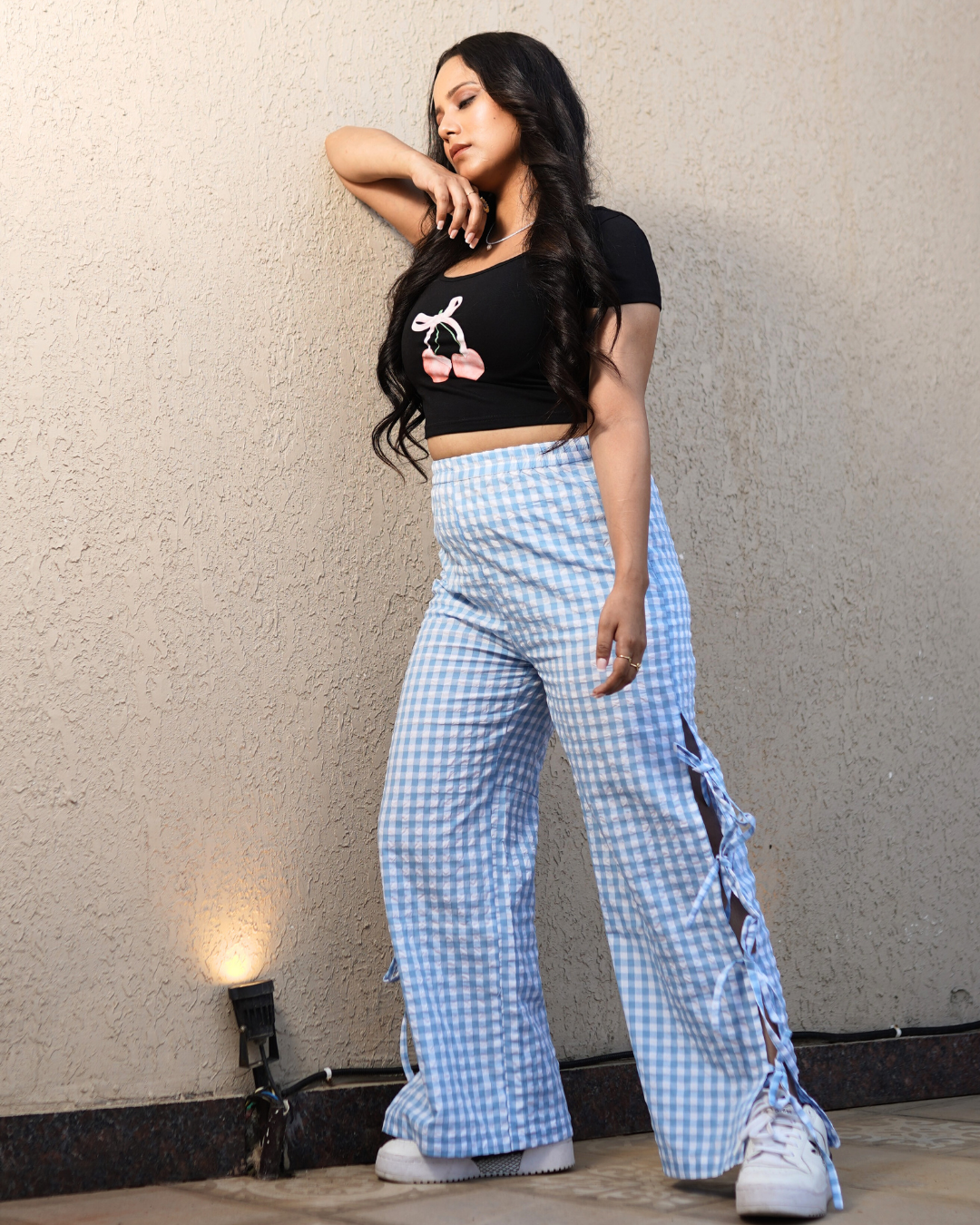 Blueberry Breeze Gingham Pants